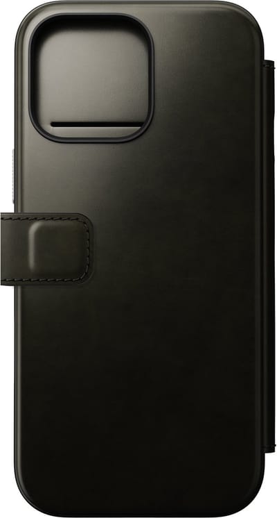 Nomad Modern Horween Lederen Folio iPhone 16 Pro Max – Ontwikkelt Unieke Patina – Verwijderbare Magnetische Sluiting – MagSafe & Draadloos Oplaadcompatibiliteit - Groen