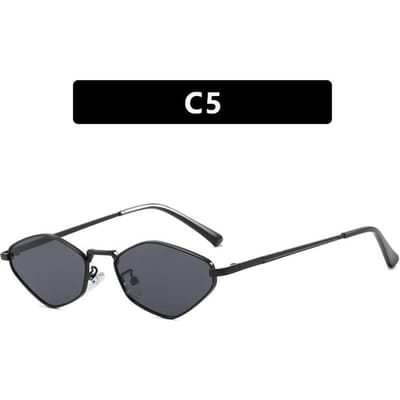 1PC diamanten polygoon klein frame zonnebril nieuwe superieure kwaliteit metalen zonnebril voor modeshow minimalistische dames