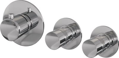 Brauer Chrome Edition inbouwthermostaat en 2 stopkranen met in- en afbouwdelen chroom