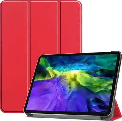 Hoesje - Geschikt voor Apple iPad Pro (2020) - 11 inch - Dun & Stevig - Hardcover Book Case - Trifold Bookcase Hoes - Hard Cover - Tablethoes - Rood