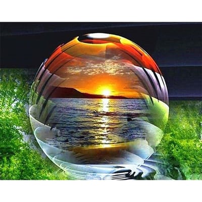 5D DIY diamant schilderij  Waterboom  3D diamant strass borduurwerk kruissteek 20X30CM gray