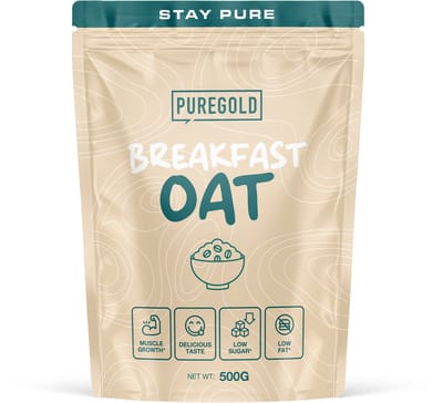 Pure Gold Breakfast Oat Havermout met Wei-eiwit – 500g – Chocolate Cherry – 5 Porties – Eiwitrijk & Vezelrijk met Echte Zure Kersen – Laag in Suiker & Vet