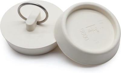 Afvoerstop Set - Badstop Rubber - Water Dicht Maken - Met Handige Lus - 1-7/8 tot 1-7/8 Inch - Wit