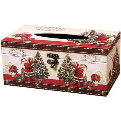 Kerst Tissuebox Thuis Binnen Eettafel Woonkamer Salontafel Bureau Papierdoos Tissuekoker beige