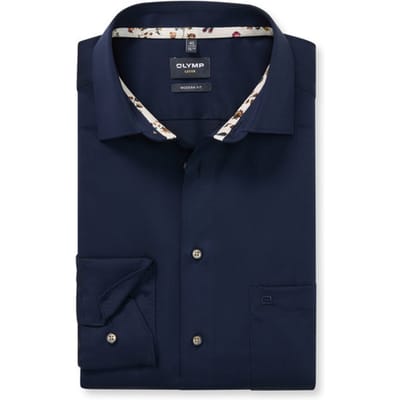OLYMP Luxor Overhemd, Modern Fit, New Kent, Marineblauw