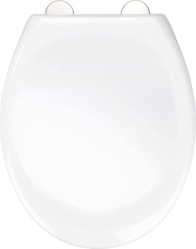 Stevige witte thermoplast zitting met softclosemechanisme en hygiënebevestiging van roestvrij staal voor een stabiele zitting - 16 kg - 375 × 45 cm
