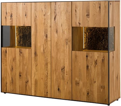 MASSIVMOEBEL24.DE wilde eik highboard blank massief hout 177x45x140 cm geolied deels gemonteerd STARNBERG #02