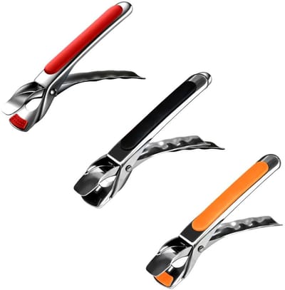 Dailygoods- Anti-verbrandingstang met antislip grip - 3-delige Keukentang - Roestvrij Staal - Ergonomisch ontwerp - Flexibel verstelbaar - Gemakkelijk schoon te maken