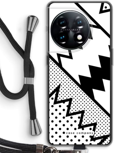 Case Company® - Hoesje met koord geschikt voor OnePlus 11 hoesje met Koord - Pop Art #5 - Telefoonhoesje met Zwart Koord - Bescherming aan alle Kanten en Over de Schermrand