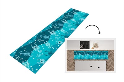 Keukenloper - Loper keuken - Schorpioen - Zodiac - Patroon - 200x50 cm - Keukenloper vinyl