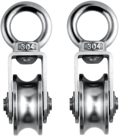 Kabelrolwiel - Katrolblok - Fitnessapparatuur - Geruisloze rotatie - 11 mm binnendiameter - Zilverkleurig