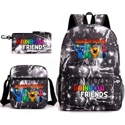 Rainbow Friends Omringende Rugzak Basisschoolleerling Sterrenhemel Schooltas Driesets 17 inch backpack