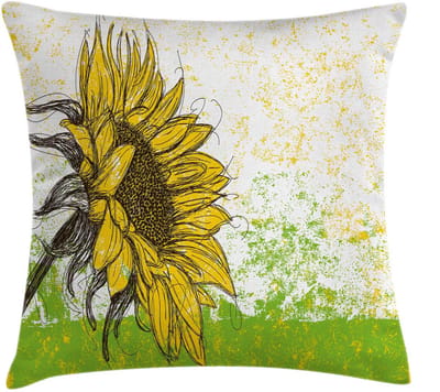 ABAKUHAUS Kussenhoes – Bloemen Zonnebloem – Dubbelzijdig bedrukt – 40x40 cm