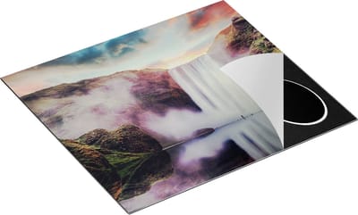 Chefcare Inductie Beschermer Waterval met een Weerspiegeling in het Water - 60x50 cm - Afdekplaat Inductie - Kookplaat Beschermer - Inductie Mat