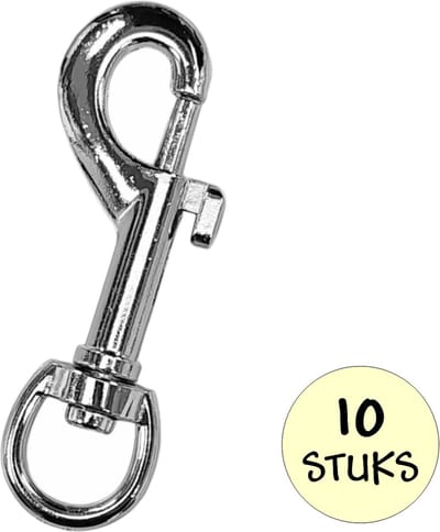 Fako Bijoux - Musketonhaak - Karabijnhaak - Sleutelhanger - Musketon Haak - Karabijn Sluiting - 78x29mm - Zilverkleurig - 10 Stuks