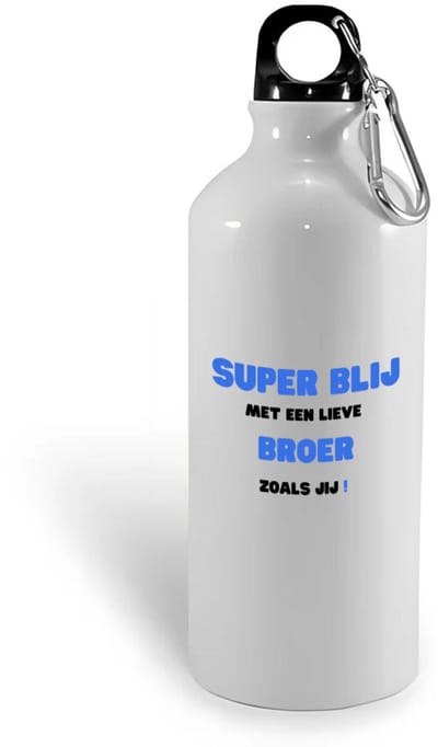 Hacebo® - super blij met een lieve broer zoals jij waterfles - Broer - de liefste broer - verjaardag - cadeautje voor broer - broer artikelen - kado - geschenk - water fles - 400ML