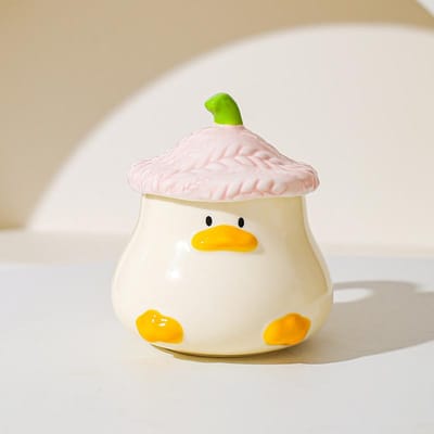 Creatieve Leuke Eend Keramische Mok Souvenir Hooguitziende Leuke Huisdier Persoonlijkheid Cartoon Koffiekop Hoge Kop 401-500ml white