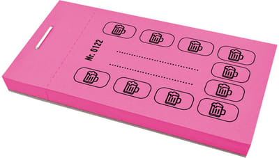 CombiCraft Consumptiekaarten biericoon fuchsia - per 5 boekjes van 50 kaarten