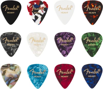 Fender - plectrumset - 351 vorm 12 stuks - heavy