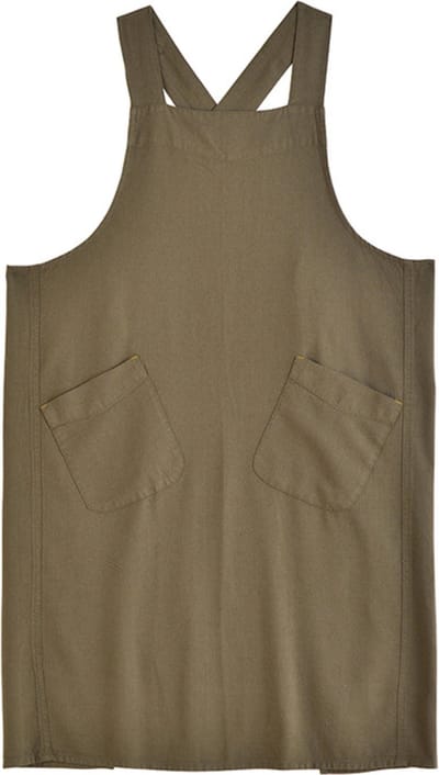 House of Husk Linnen Blend Keukenschort - Dames Kook Schort - Apron - Crossback - Khaki