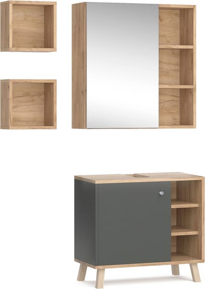 Vicco Badkamermeubel set Senyo, Antraciet, 2-delig