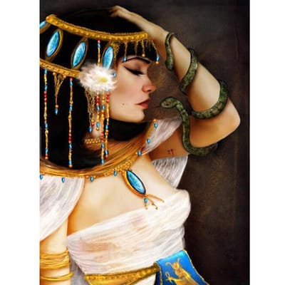 DIY Diamond Painting Kruissteek Diamant Borduurwerk Naaldwerk Cleopatra en Slang Wandkunst 20X30CM brown
