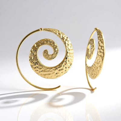 Cavill - Grote Gehamerde Oorringen - 925 Sterling Zilver - 18K Goud Verguld - 26 mm - Luxe Statement Zilveren Sieraden voor Dames