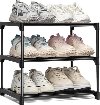 Omgoods - Metalen Schoenenrek met 3 Niveaus voor Kleine Ruimtes