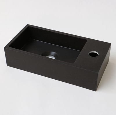 INK Versus fontein rechts met kraangat 9x36x18cm Quartz zwart