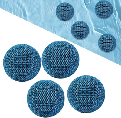 Herbruikbare Foam Ballen voor Zwembaden - 4 Stuks van 6 cm voor het Verwijderen van Schuim en Vet, Ideaal voor Whirlpool en Zwembadonderhoud