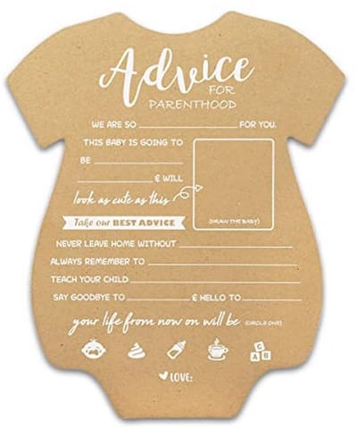 50pcs Baby Onesie Voorspelling en Ouderschap Advies Kaarten voor Baby Shower 5"x7"