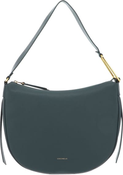 COCCINELLE Leren Schoudertas Coccinelle Priscilla Handbag Grained Leather Kale Green Groen