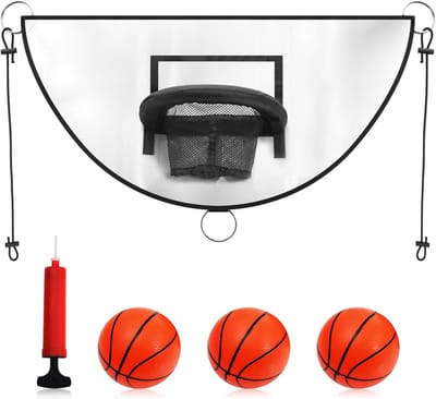 Trampoline Basketbal Set - Dunk Ring - Buiten Spelen - Verstelbare Koorden - Mini Bal - Gekleurd