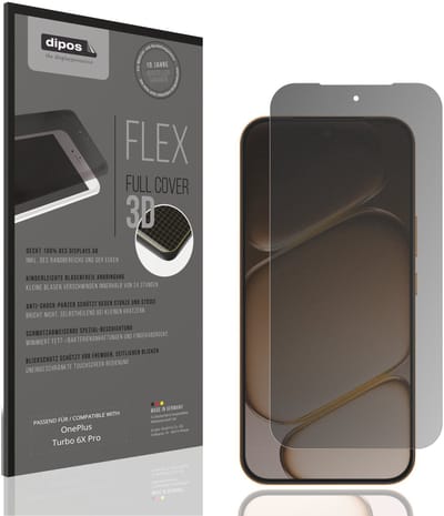 dipos FLEX – Matte Privacy Screenprotector geschikt voor OnePlus Turbo 6X Pro | Volledige Schermbescherming | Case-Friendly