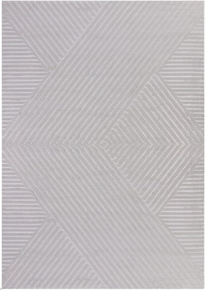 Flycarpets Cara Modern Japandi Intersecto Vloerkleed - Zilver - 200x290 cm