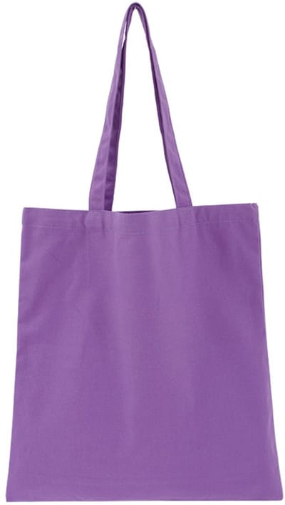 Effen canvas tas - 38 x 42 cm - Draagtas - Katoenen tas met twee lange handvatten - Boodschappentas (Violet)