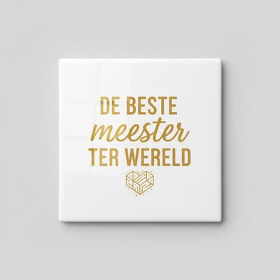 De Beste Meester Ter Wereld Keramische Tegel – Mooi Cadeau voor de Beste Meester – Decoratieve Wandtegel 15×15 cm