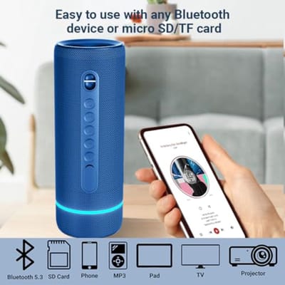 Draagbare Bluetooth Luidspreker - Draadloze Speaker - Muziek Luisteren Buiten - 30W Krachtig Geluid - 25 Uur Speeltijd - Blauw