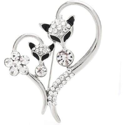 Kleine Vos Hoofd Eenvoudige Liefde Schattige Meisjes Dragen Modieuze En Veelzijdige Mode Dameskleding Accessoires white