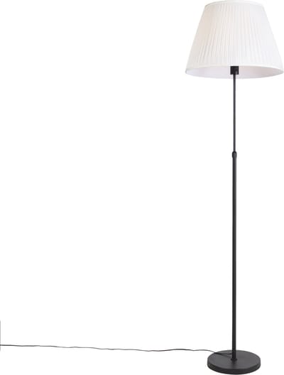 QAZQA parte fl - Landelijke Vloerlamp | Staande Lamp met kap - 1 lichts - H 1770 mm - Crème - Woonkamer | Slaapkamer | Keuken