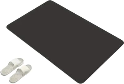 Bovista Sneldrogende Badmat - Douchemat - Antislip - Wc Mat - Toiletmat - Badkamermat - Zwart 40x60