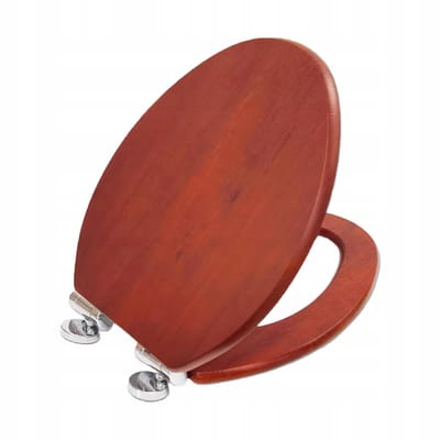 Namajunas - WC-brillen - Wc bril softclose - Toilet bril - Universele vorm WC Bril - MDF hout - Antibacterieel - Roodbruin Hout - Met Deksel - RVS Bevestiging - Easy Clean - Snelle montage en demontage - Inclusief Bevestigingsmateriaal