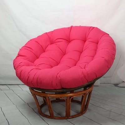 Papasan Stoelkussen - Hangstoel Kussen - Buiten Ontspannen - Zacht PP Katoen Vulling - 110x110 cm - Rozenrood