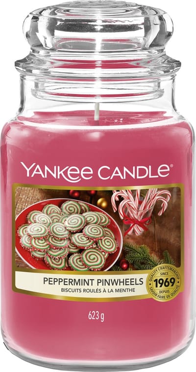 Yankee Candle - Peppermint Pinwheels Large Jar Geurkaars - 90 branduren - twee lonten