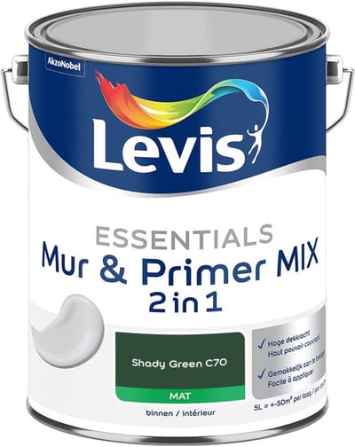 Levis - Essentials Mur & Primer Mix - Shady Green C70 - Mengverf - 5 L
