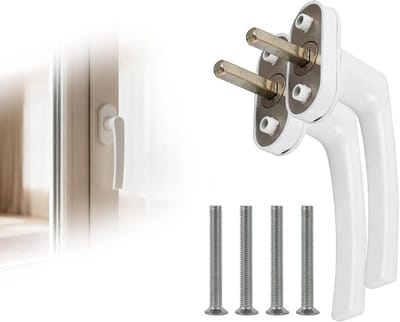 SnelShoppen - Raamgreep Aluminium 2 Stuks - Kinderbeveiliging Sleutelloos Raamslot - Veiligheidsraamgreep 35 mm - Deurgrepen voor Ramen, Terrasdeuren