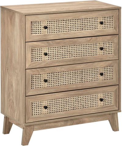 HOMCOM Ladekast - Spaanplaat - 80x35x95cm - Natuurlijk hout