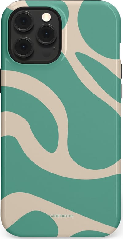 Casetastic hoesje geschikt voor Apple iPhone 12 Pro Max - MagSafe - Dubbellaagse bescherming - Zand Groene Vlaktes - Fashion Case - Saliegroen Zand
