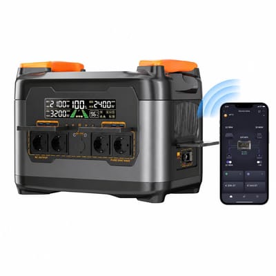 NECESPOW Draagbare Powerstation S2400 – 2048Wh/2400W LiFePO4 – 1,5 uur snelladen – 20ms UPS – 13 uitgangen –4500W piek -voor thuis en kamperen – 43,0x30,0x34,0cm – 1 stuks – grijs