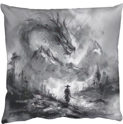 Sierkussens - Kussentjes Woonkamer - 50x50 cm - Krijger - Draak - Grijs